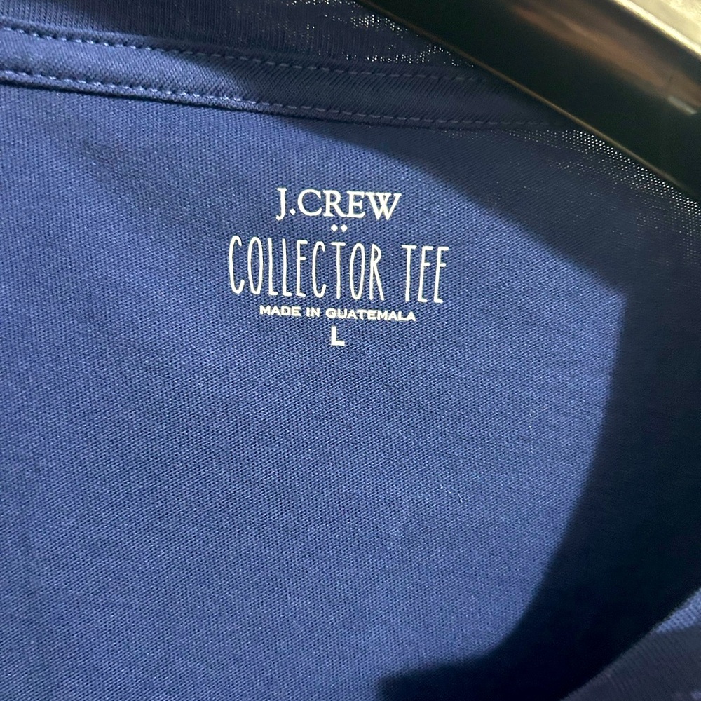 Women’s J. Crew Blue T-Shirt with American Flag Design - Picture 3 of 5